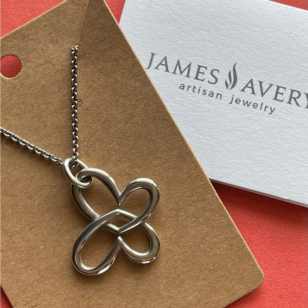 *Retired* James Avery Linked Hearts Butterfly
Pendant on 18” Rolo Chain - Silver